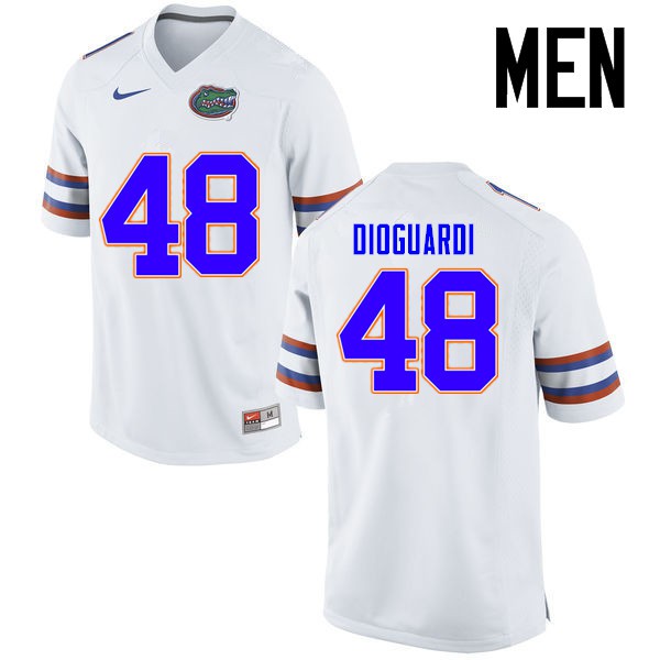 Florida Gators Men #48 Brett DioGuardi College Football Jerseys White